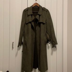 Zara Faux suede women’s trench coat size L